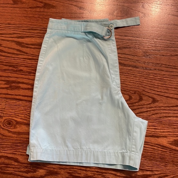 Liz Claiborne sport women’s cotton aqua shorts / adjustable front belt size 12 - Picture 8 of 8